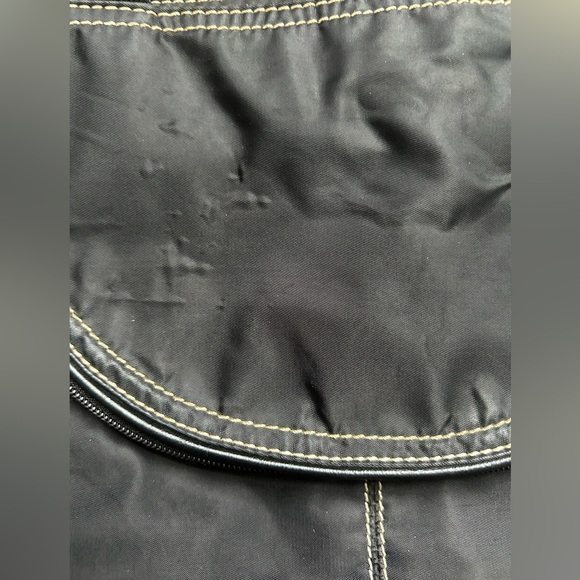 Nine West Black Nylon Shoulder Purse with White Stitching - Picture 9 of 9